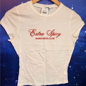 Windsor White Tee with Red Script